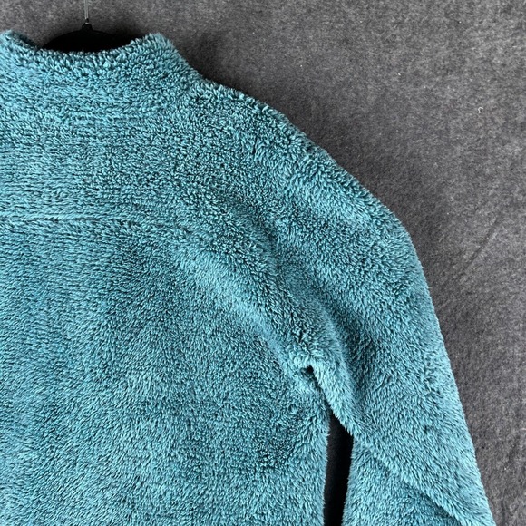 Soft Surroundings Sweater Womens Small Blue Pullover Luxe Sherpa 1/4 Zip Fuzzy - Picture 10 of 14